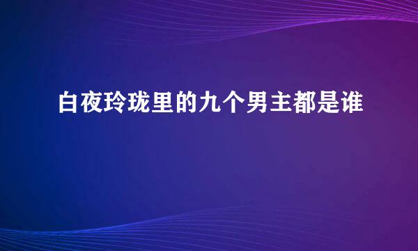 白夜玲珑里的九个男主都是谁