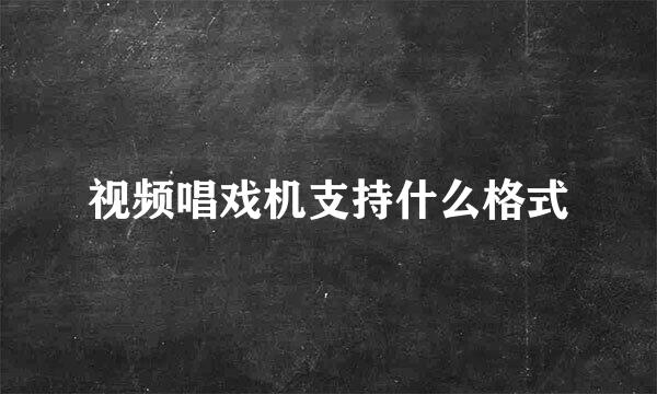 视频唱戏机支持什么格式