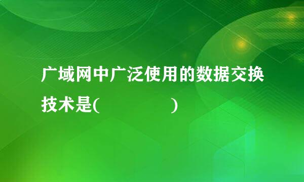 广域网中广泛使用的数据交换技术是(    )