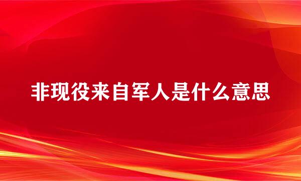 非现役来自军人是什么意思