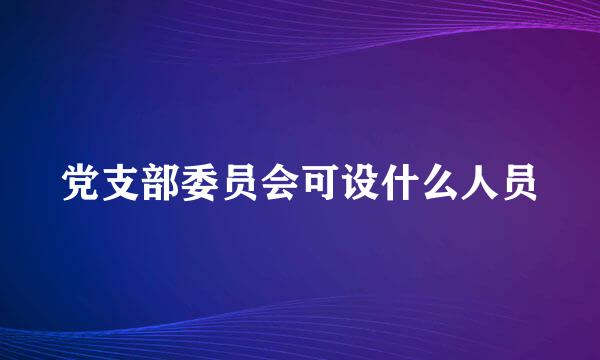 党支部委员会可设什么人员