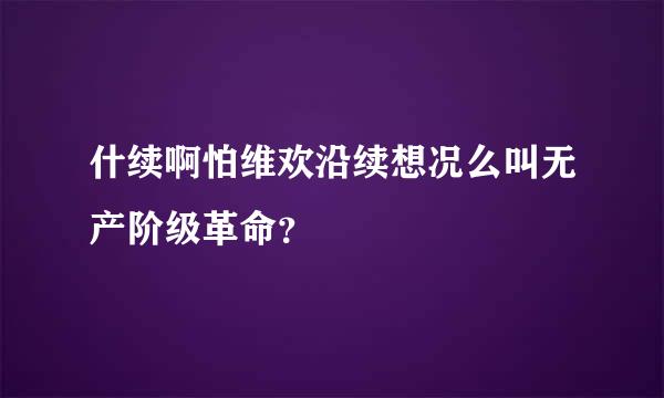 什续啊怕维欢沿续想况么叫无产阶级革命？