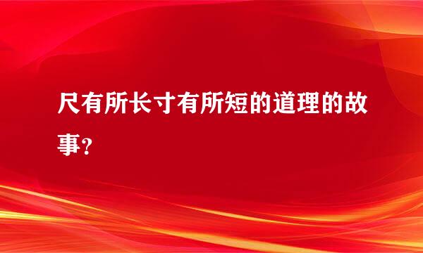 尺有所长寸有所短的道理的故事？