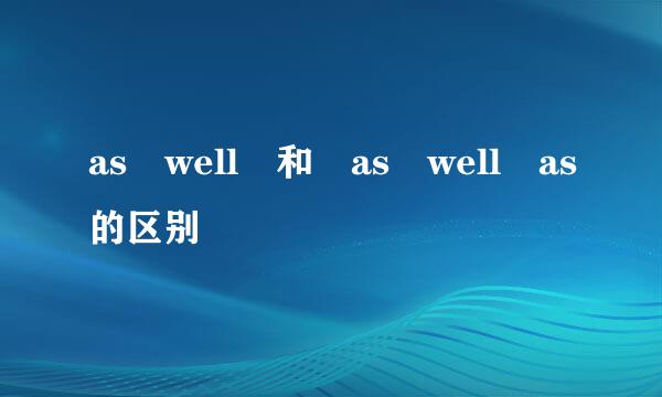 as well 和 as well as的区别