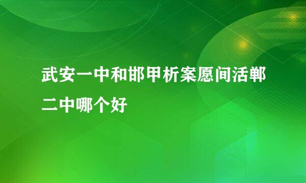 武安一中和邯甲析案愿间活郸二中哪个好