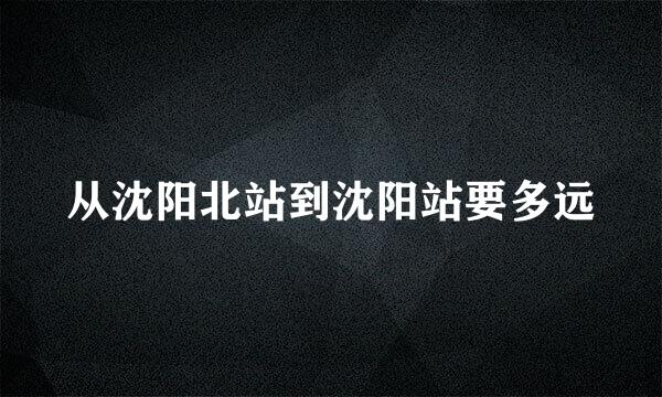 从沈阳北站到沈阳站要多远