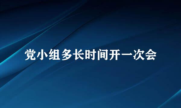 党小组多长时间开一次会