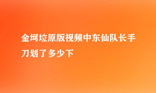 金坷垃原版视频中东仙队长手刀划了多少下