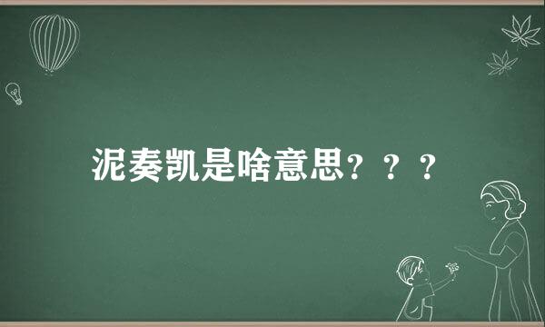 泥奏凯是啥意思？？？