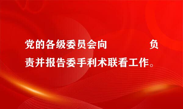 党的各级委员会向    负责并报告委手利术联看工作。