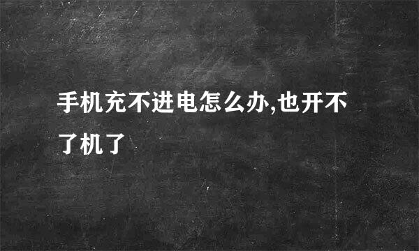 手机充不进电怎么办,也开不了机了