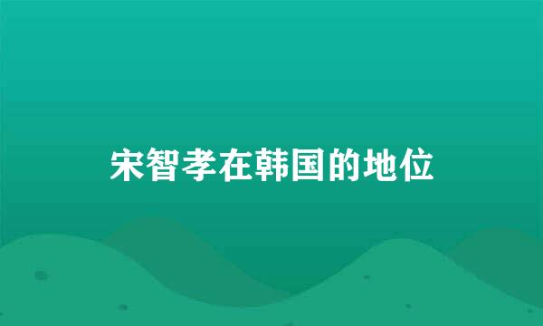 宋智孝在韩国的地位