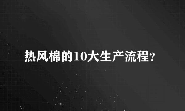 热风棉的10大生产流程？