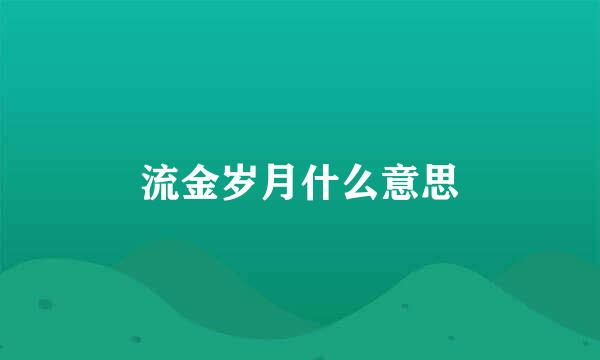 流金岁月什么意思