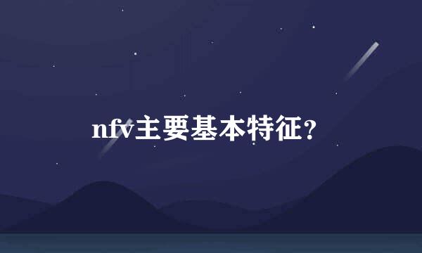 nfv主要基本特征？