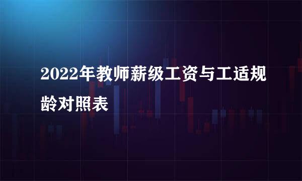 2022年教师薪级工资与工适规龄对照表