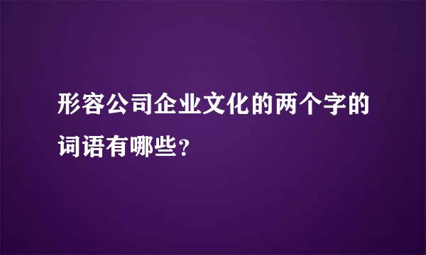 形容公司企业文化的两个字的词语有哪些？