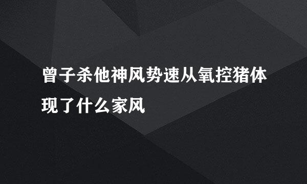 曾子杀他神风势速从氧控猪体现了什么家风