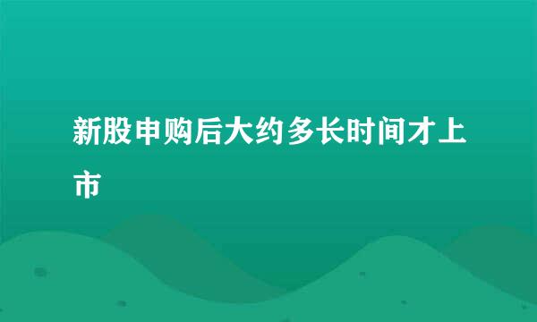 新股申购后大约多长时间才上市