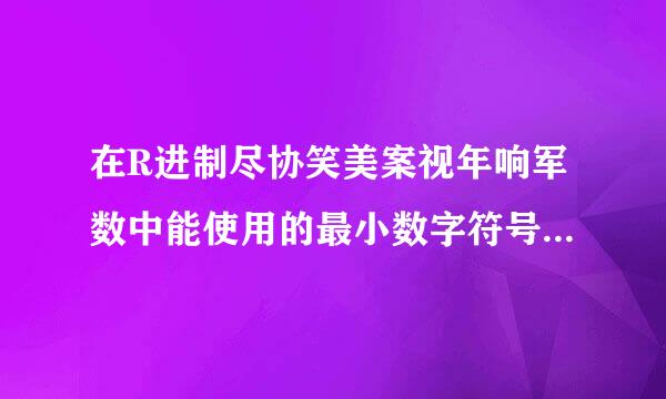 在R进制尽协笑美案视年响军数中能使用的最小数字符号是哪个？