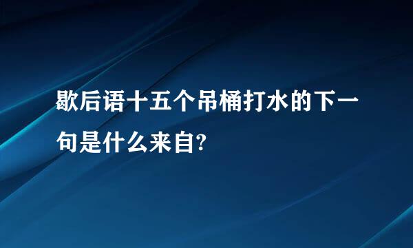 歇后语十五个吊桶打水的下一句是什么来自?