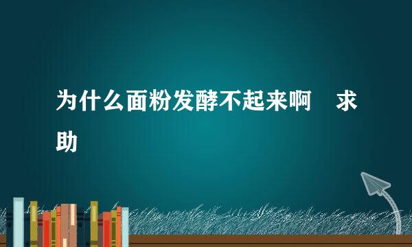 为什么面粉发酵不起来啊 求助