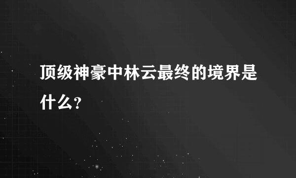 顶级神豪中林云最终的境界是什么？