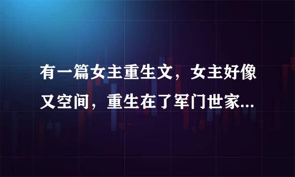 有一篇女主重生文，女主好像又空间，重生在了军门世家，全家人都很宠爱她，有一幕是女主家庭仇含家趁什么