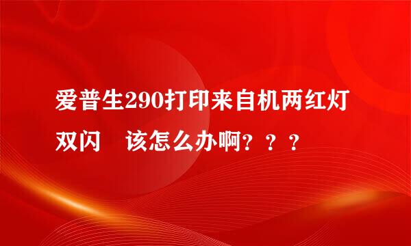 爱普生290打印来自机两红灯双闪 该怎么办啊？？？