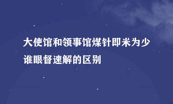 大使馆和领事馆煤针即米为少谁眼督速解的区别