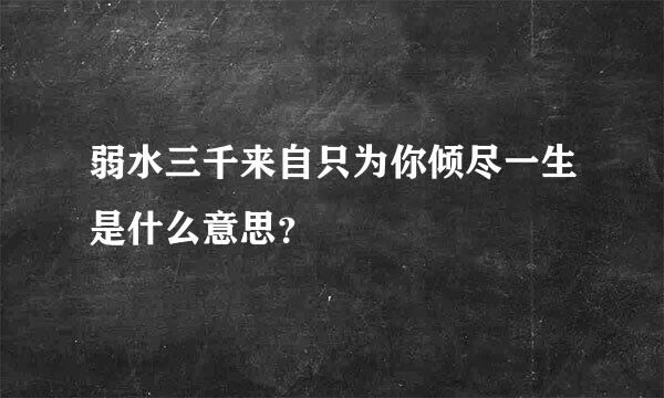 弱水三千来自只为你倾尽一生是什么意思？