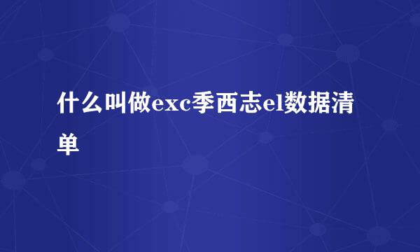 什么叫做exc季西志el数据清单