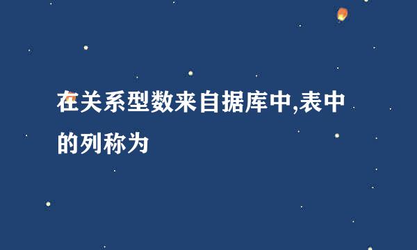 在关系型数来自据库中,表中的列称为