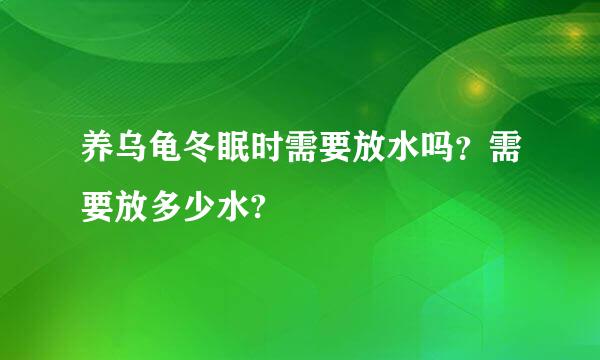 养乌龟冬眠时需要放水吗？需要放多少水?