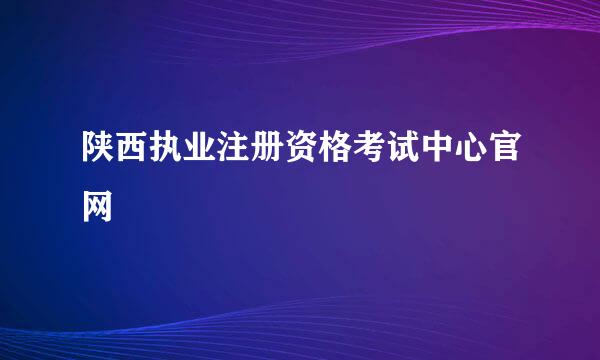 陕西执业注册资格考试中心官网