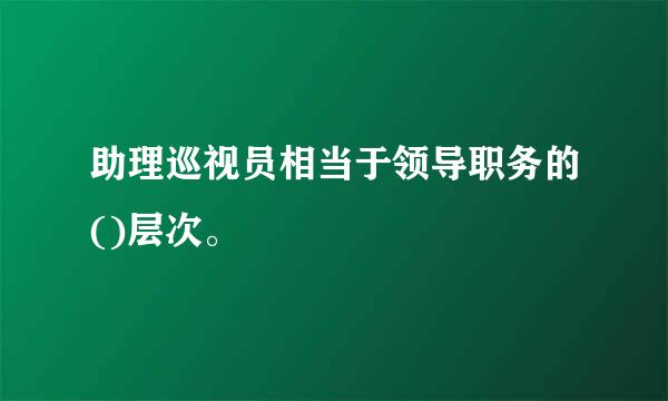 助理巡视员相当于领导职务的()层次。