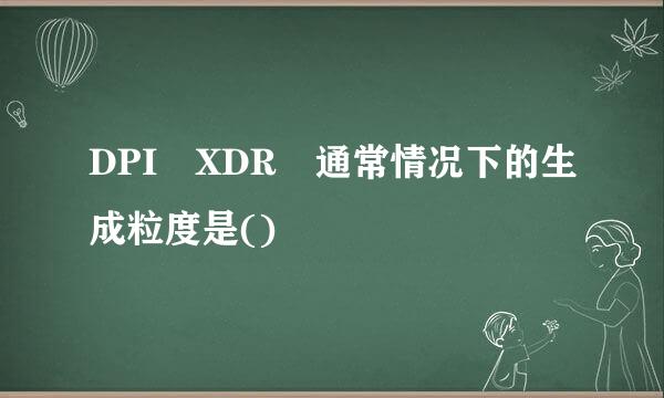 DPI XDR 通常情况下的生成粒度是()