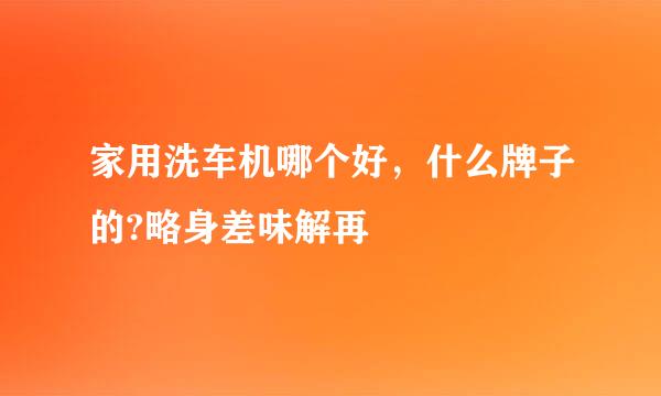 家用洗车机哪个好，什么牌子的?略身差味解再