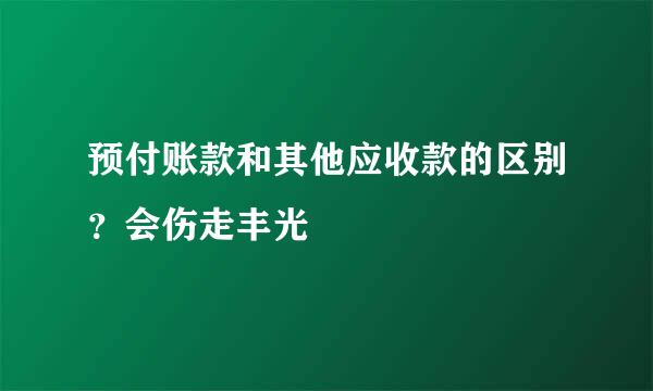 预付账款和其他应收款的区别？会伤走丰光