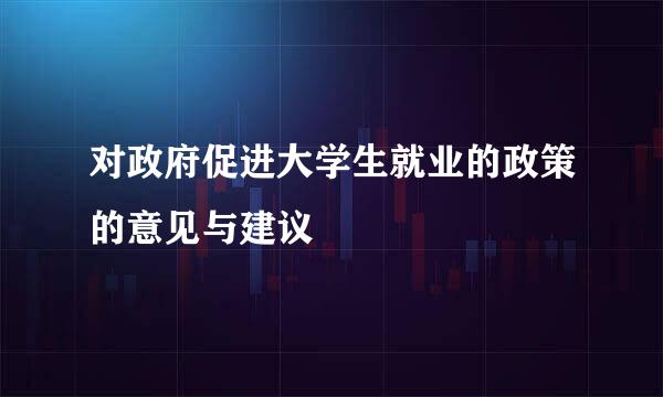 对政府促进大学生就业的政策的意见与建议