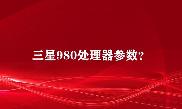 三星980处理器参数？