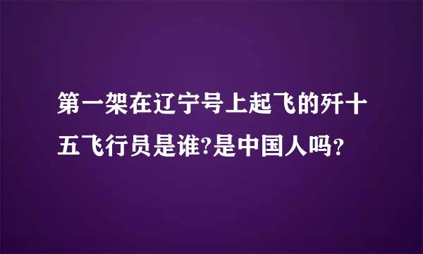 第一架在辽宁号上起飞的歼十五飞行员是谁?是中国人吗？