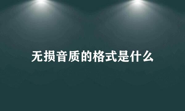 无损音质的格式是什么