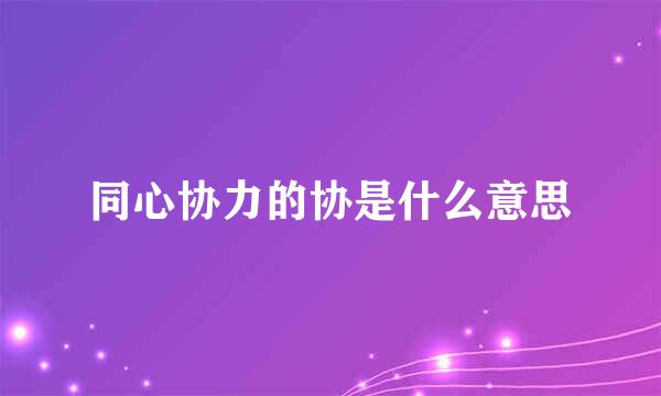 同心协力的协是什么意思