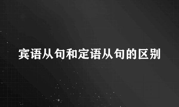 宾语从句和定语从句的区别