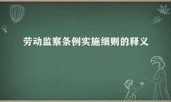 劳动监察条例实施细则的释义