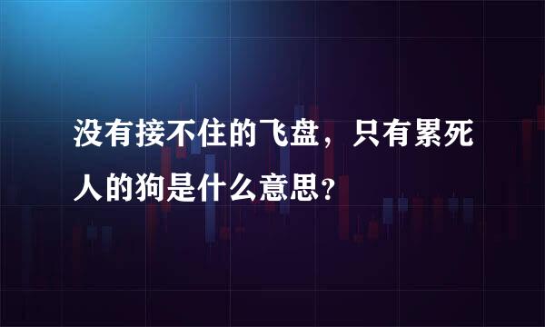 没有接不住的飞盘，只有累死人的狗是什么意思？