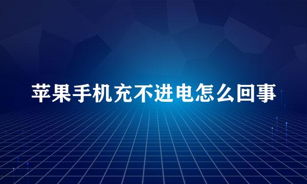 苹果手机充不进电怎么回事