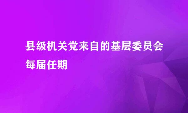 县级机关党来自的基层委员会每届任期