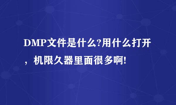 DMP文件是什么?用什么打开，机限久器里面很多啊!